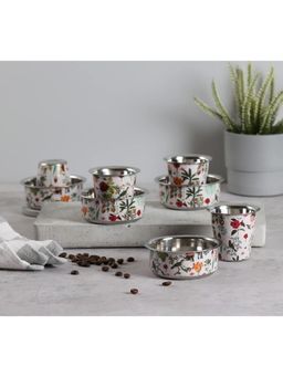 India Circus by Krsnaa Mehta - Petal and Plume Steel Coffee Tumbler Set of 8