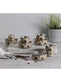 India Circus by Krsnaa Mehta - Chevron Palms Steel Coffee Tumbler Set of 8