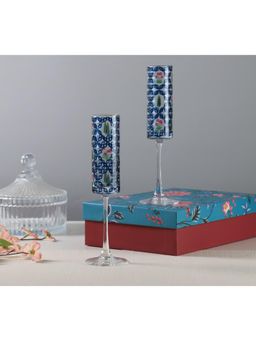 India Circus by Krsnaa Mehta - Flowers and Ferns Champagne Glass Pack of 2