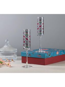 India Circus by Krsnaa Mehta - Floral Lattice Champagne Glass Pack of 2