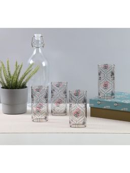 India Circus by Krsnaa Mehta - Tropic Tryst Glass Tumbler Pack of 4