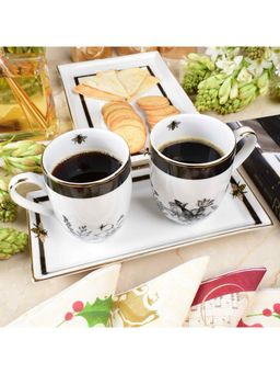 ICHKAN - Bee Gift Box Combo ( 2 Couple Mugs + Small Platter )