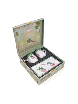 ICHKAN - Mayura Gift Box Combo ( 2 Couple Mugs + Small Platter )