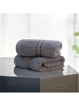 LANE LINEN - 100% Cotton Hand Towels (Pack Of 2) - Grey