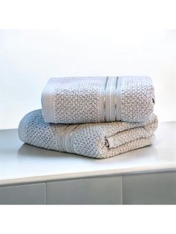 LANE LINEN - 100% Cotton Hand Towels (Pack Of 2) - Light Grey