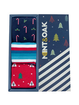 Mint & Oak - Giftbox of 3 - Holly Christmas Socks