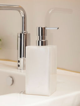 OBSESSIONS - Polyresin Soap Dispenser for Bathroom & Kitchen, White