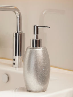 OBSESSIONS - Polyresin Soap Dispenser for Bathroom & Kitchen, Silver