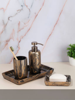 OBSESSIONS - Set of 4 Pc Polyresin Bathroom Set, Multi