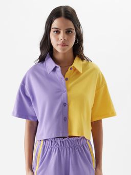 The Souled Store - Original Sunshine and Lavender Cropped Shirts for Womens
