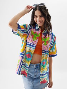 The Souled Store - Original Vintage Stamps Summer Shirts for Womens