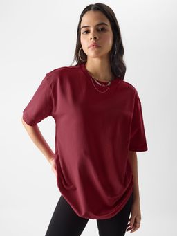 The Souled Store - Original Solids: Superhero Red Boyfriend T-Shirts for Womens
