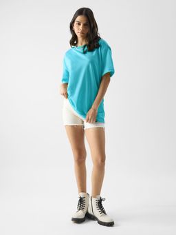 The Souled Store - Original Solids: Airy Blue Boyfriend T-Shirts for Womens