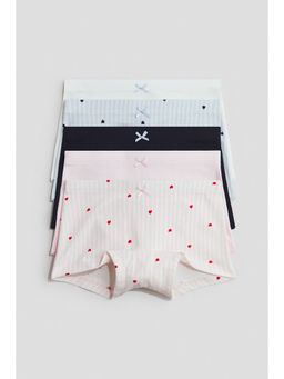 H&M - Girls Multi-Color 5-Pack Cotton Boxer Briefs