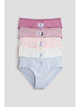 H&M - Girls Multi-Color 5-Pack Printed Cotton Briefs