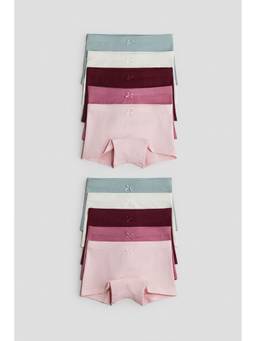 H&M - Girls Multi-Color 10-Pack Cotton Boxer Briefs