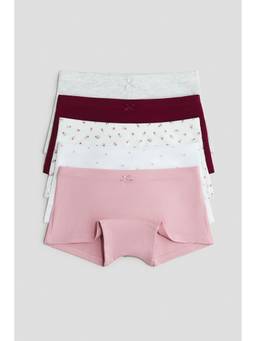 H&M - Girls Multi-Color 5-Pack Cotton Boxer Briefs