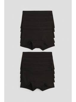 H&M - Girls Black 10-Pack Boxer Briefs