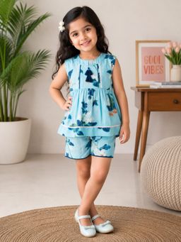 Superminis - Girls Cotton Printed Sleeveless Co-Ord Set
