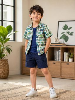 Superminis - Boys Cotton Printed Half Sleeve Co-Ord Set