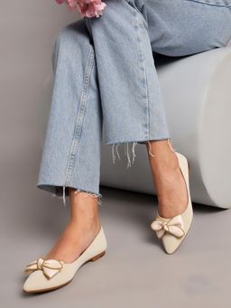 Truffle Collection - Cream Solid Ballerina