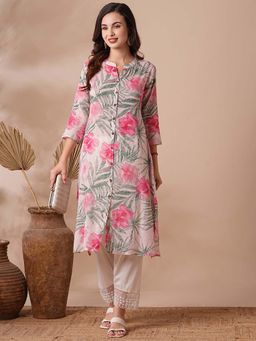 FASHOR - Women Peach Printed Kurta