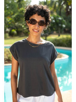 Creatures of Habit - Pima Charcoal Boxy T-Shirt