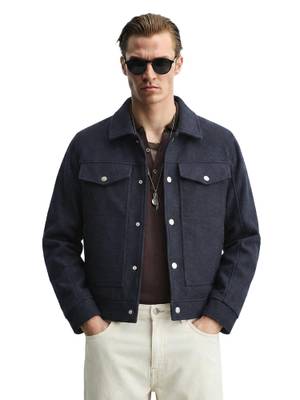 Buy The Indian Garage Co Men Regular Fit Solid Jacket - Image 1