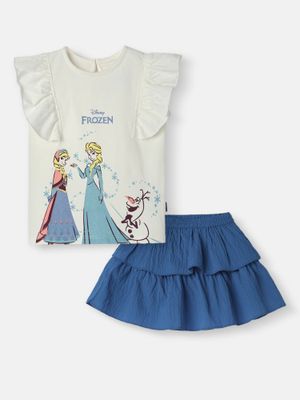 Nautinati Girls' Regular Collar Disney Printed Poplin Dress