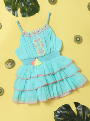 Buy Nautinati Girls Green Dress (Set of 2) Online