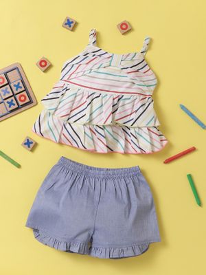 Nautinati Girls Denim Shorts With Waist Belts main image 1
