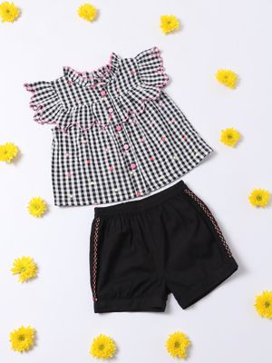Nautinati Girls Floral Printed Top With Shorts