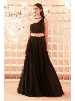 CHARU AND VASUNDHARA - Adeline Black Embroidered Lehenga and Blouse