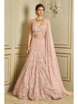 CHARU AND VASUNDHARA - Gael Peach Lehenga with Blouse and Dupatta