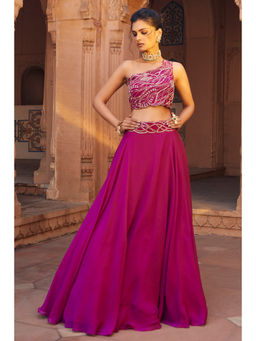 CHARU AND VASUNDHARA - Zoe Pink Embroidered Lehenga and Blouse