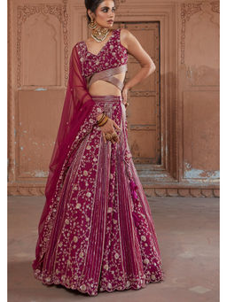 CHARU AND VASUNDHARA - Farah Pink Lehenga with Blouse and Dupatta