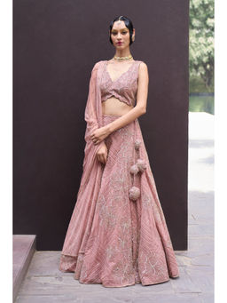 CHARU AND VASUNDHARA - Raina Pink Lehenga with Blouse and Dupatta