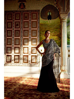 CHARU AND VASUNDHARA - Kassidy Black Lehenga with Blouse and Dupatta