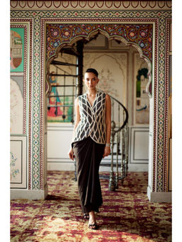 CHARU AND VASUNDHARA - Kimora Black Embroidered Lehenga and Blouse