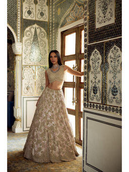 CHARU AND VASUNDHARA - Korinna Gold Embroidered Lehenga and Blouse