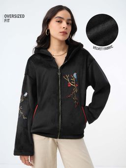 The Souled Store - Velvet Vines Women Oversized Hoodie