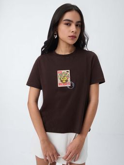 The Souled Store - Official Smiley Desi Smile Women Relaxed Fit T-Shirt