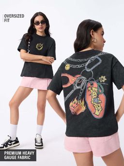 The Souled Store - Official S.W.SMILEY Charms Women Oversized T-Shirt