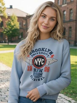 Sera - Blue Winter Fleece Sweatshirt