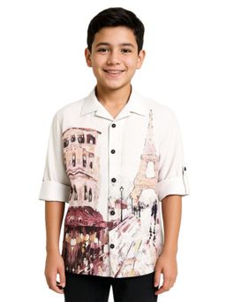 CAVIO - Pink Cotton Printed Shirt