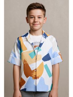 CHARCHIT - Brown Cotton Abstract Shirt With T-Shirt