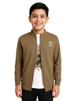 CAVIO - Brown Cotton Graphic Jacket With T-Shirt