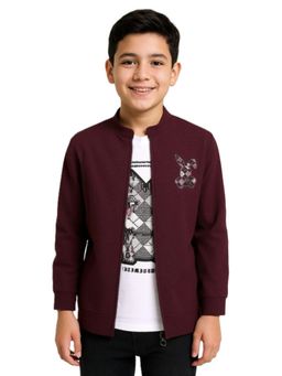 CAVIO - Purple Cotton Graphic Shirt With T-Shirt