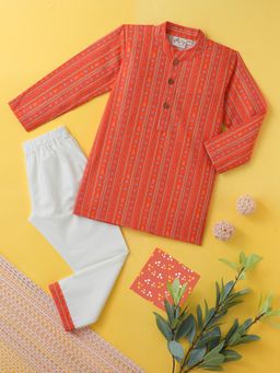 Desi Soota - Multi-Color Cotton Printed Kurta With Pyjama