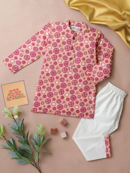 Desi Soota - Multi-Color Cotton Printed Kurta With Pyjama